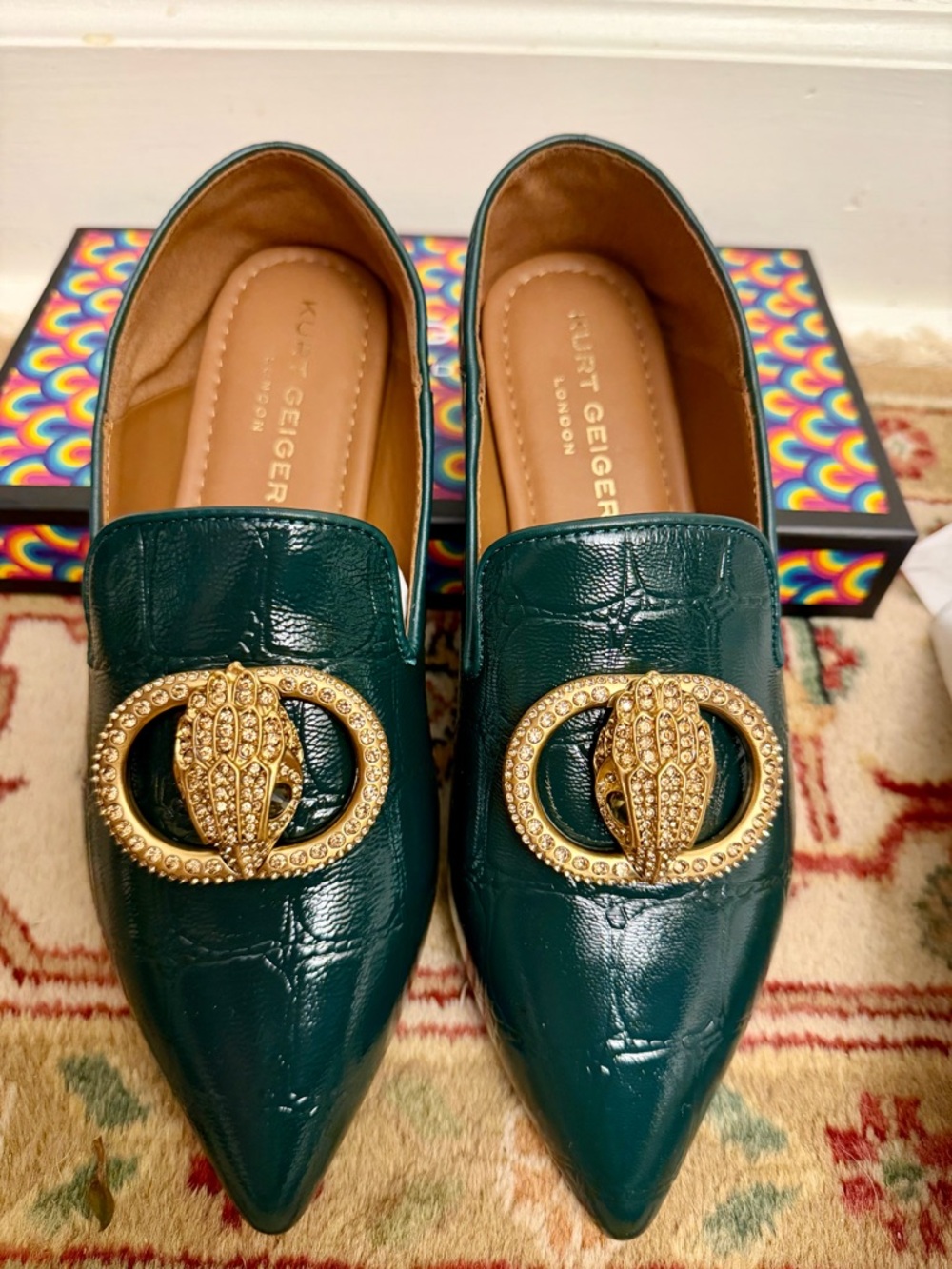 Kurt Geiger Emerald Loafers with Gold Accent - Picture 7 of 7